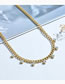Fashion Gold Color Stainless Steel Inlaid Zirconium Geometric Necklace