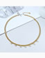 Fashion Gold Color Stainless Steel Inlaid Zirconium Geometric Necklace