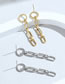 Fashion Steel Color Stainless Steel Oval Chain Earrings