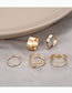 Fashion Gold Color Alloy Geometric Wide Face Ring Set