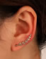 Fashion Leaf Style Copper Inlaid Zirconium Holeless Star Leaf U-shaped Ear Bone Clip
