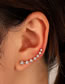 Fashion Leaf Style Copper Inlaid Zirconium Holeless Star Leaf U-shaped Ear Bone Clip