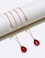 Fashion Red Metal Drop Diamond Glasses Chain