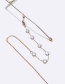 Fashion Gold Color Metal Geometric Flat Pearl Glasses Chain