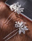 Fashion Silver Color Pearl Rhinestone Braided Flower Hairpin