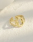 Fashion Gold Color Titanium Steel Geometric Cross Open Ring