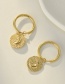 Fashion Gold Color Titanium Steel Geometric Moon Round Earrings