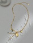 Fashion Gold Color Titanium Steel Geometric Star Tag Necklace