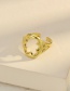 Fashion Gold Color Stainless Steel Hollow Bear Open Ring