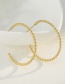 Fashion Gold Color Titanium Steel Dot Stitching C-shaped Earrings