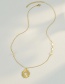 Fashion Gold Color Titanium Steel Geometric Irregular Round Necklace