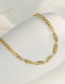 Fashion Gold Color Polished Fluorescent Stitching Bracelet