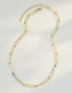 Fashion Gold Color Titanium Steel O-chain Rice Bead Stitching Necklace