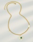 Fashion Gold Color Titanium Steel Inlaid Green Zirconium Ring Star Necklace