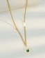 Fashion Gold Color Titanium Steel Inlaid Green Zirconium Ring Star Necklace