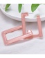 Fashion Pink Acrylic Geometric Open Square Earrings