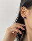 Fashion Blue Alloy Heart Ear Studs
