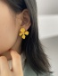 Fashion Yellow Alloy Geometric Flower Earrings
