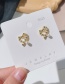Fashion Gold Color Pearl Love Stud Earrings
