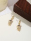 Fashion Gold Color Rhinestone Bear Star Stud Earrings