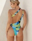 Fashion Design Seven Printed Diagonal One-piece Swimsuit