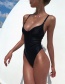 Fashion Royal Blue (thread) Solid Color One-piece Swimsuit