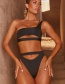 Fashion Yellow Solid Color Hollow One-shoulder High Waist Split Swimsuit