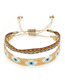 Fashion Mi-b210070a Rice Beads Woven Eye Bracelet