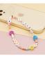 Fashion B Rice Beads Beaded Letter Beads Soft Pottery Smiley Phone Chain