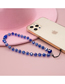 Fashion Blue Crystal Beads Beaded Mobile Phone Chain