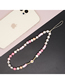 Fashion Pink Colorful Round Beads Beaded Soft Ceramic Flower Mobile Phone Chain