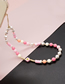 Fashion Pink Colorful Round Beads Beaded Soft Ceramic Flower Mobile Phone Chain