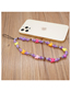 Fashion Purple Striped Round Beads Beaded Acrylic Butterfly Phone Chain