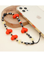 Fashion Color Striped Round Beads Acrylic Love Phone Chain
