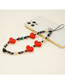 Fashion Color Striped Round Beads Acrylic Love Phone Chain