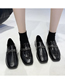 Fashion Black Pu Geometric Texture Chain Shoes