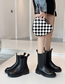 Fashion Black Tall Tube Chelsea Chunky Heel Mid Boots