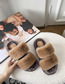 Fashion Off White Plush Open-toed Slippers