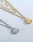 Fashion 3# Titanium Steel Sun Embossed Medallion Necklace