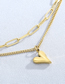 Fashion Silver Color Titanium Steel Love Chain Double Necklace