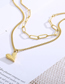 Fashion Gold Color Titanium Steel Love Chain Double Necklace