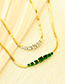 Fashion Green Stainless Steel Diamond Snake Bone Necklace