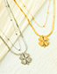 Fashion Silver Stainless Steel Snake Bone Chain Flower Double Necklace