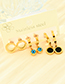 Fashion Silver Stainless Steel Letter Eye Ear Ring Set