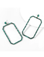 Fashion Gold Color Alloy Inlaid Colored Diamond Rectangular Earrings