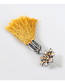 Fashion Orange Alloy Diamond Acrylic Flower Tassel Earrings