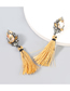 Fashion Gold Color Alloy Inlaid Rhinestone Long Tassel Earrings