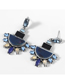 Fashion Blue Alloy Diamond Acrylic Geometric Stud Earrings