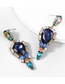 Fashion Blue Alloy Rhinestone Geometric Earrings