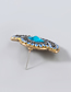 Fashion Blue Alloy Inlaid Rhinestone Geometric Semicircular Earrings